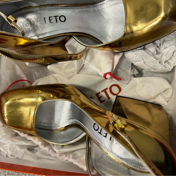 Nodaleto Bulla Pia Gold Speccio Block Heel Shoes 90mm heel - Picture 4 of 4